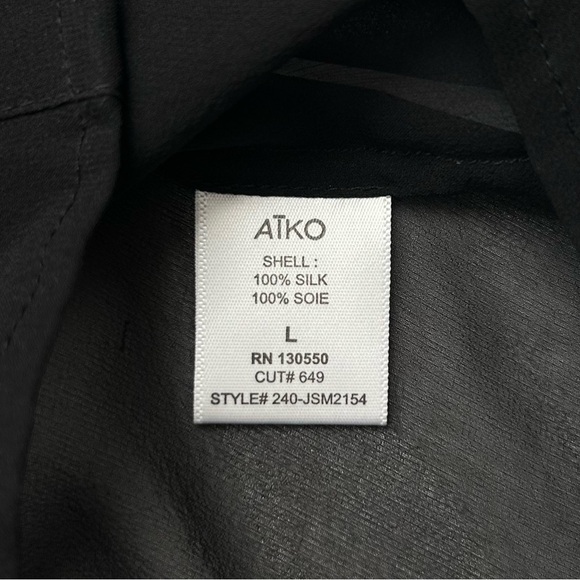 Jeunesse Black Silk Sleeveless Sheer Blouse Button Down Tank Size Large L - Picture 10 of 10